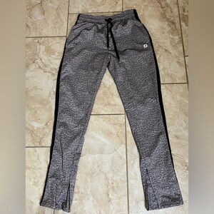 Cougar Sport Gray Drawstring Zipper Ankle Leggings Size S